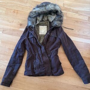 Vintage Abercrombie & Fitch Brown Fur-lined Jacket